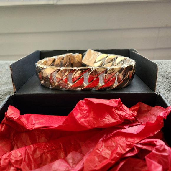 Rose Gold cubanCuban Link Dog Collar - Picture 3 of 11